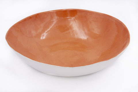 Ciotola-_DIP. PIENO ALL'ORLO-Dipinta-PORCELLANA-ROSSO_7014-Ã¸ 43 x h 10 cm