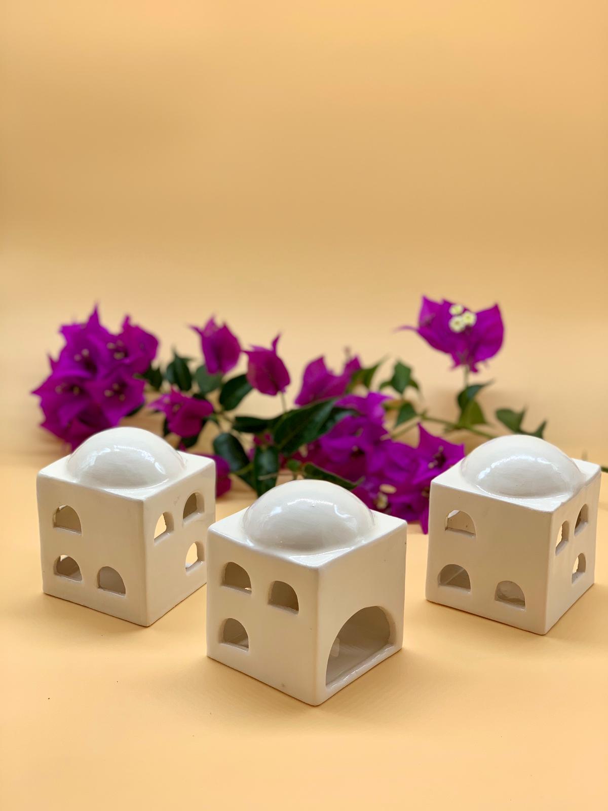 Ceramic little house candle holder