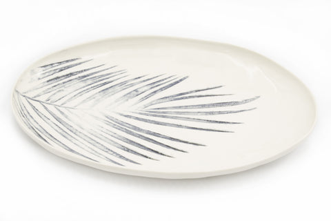 Piatto Ovale-_PALMA-Impronta-PORCELLANA-BLU_5017-24 x 35 cm