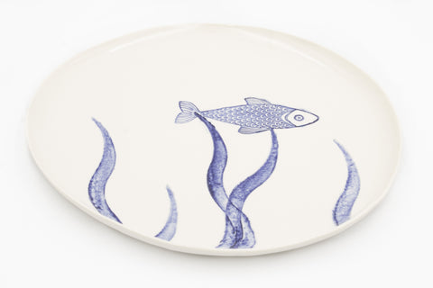 Piatto Piano-_POSEIDONIA-Impronta-PORCELLANA-BLU_2405-Ã¸  29 cm